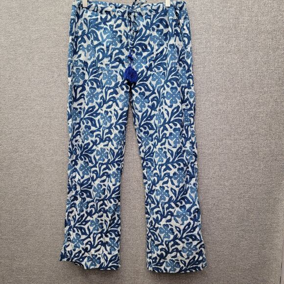 PAX PHILOMENA ISADORA FLORAL COTTON LOUNGE PANTS, SIZE M - Picture 1 of 7